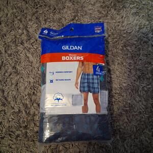 Gildan Men's Woven Boxer Underwear 4 pack Assorted Colors Size 2XL 44-46" New